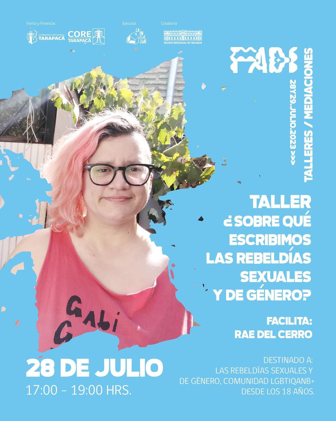 FADI 2023 – TALLER: ¿Sobre qué escribimos las rebeldías sexuales y de género? junto a Rae del Cerro